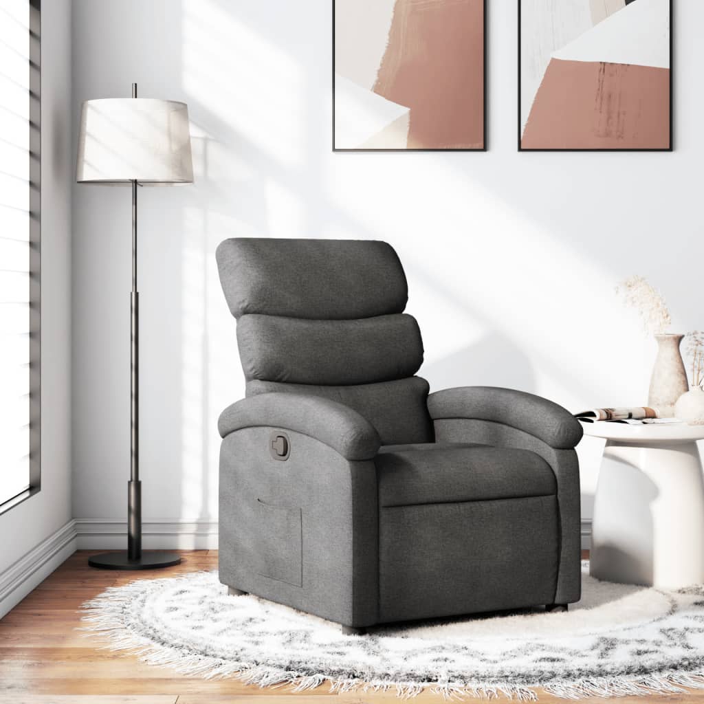 Poltrona reclinabile in Tessuto Grigio Scuro | homemem39
