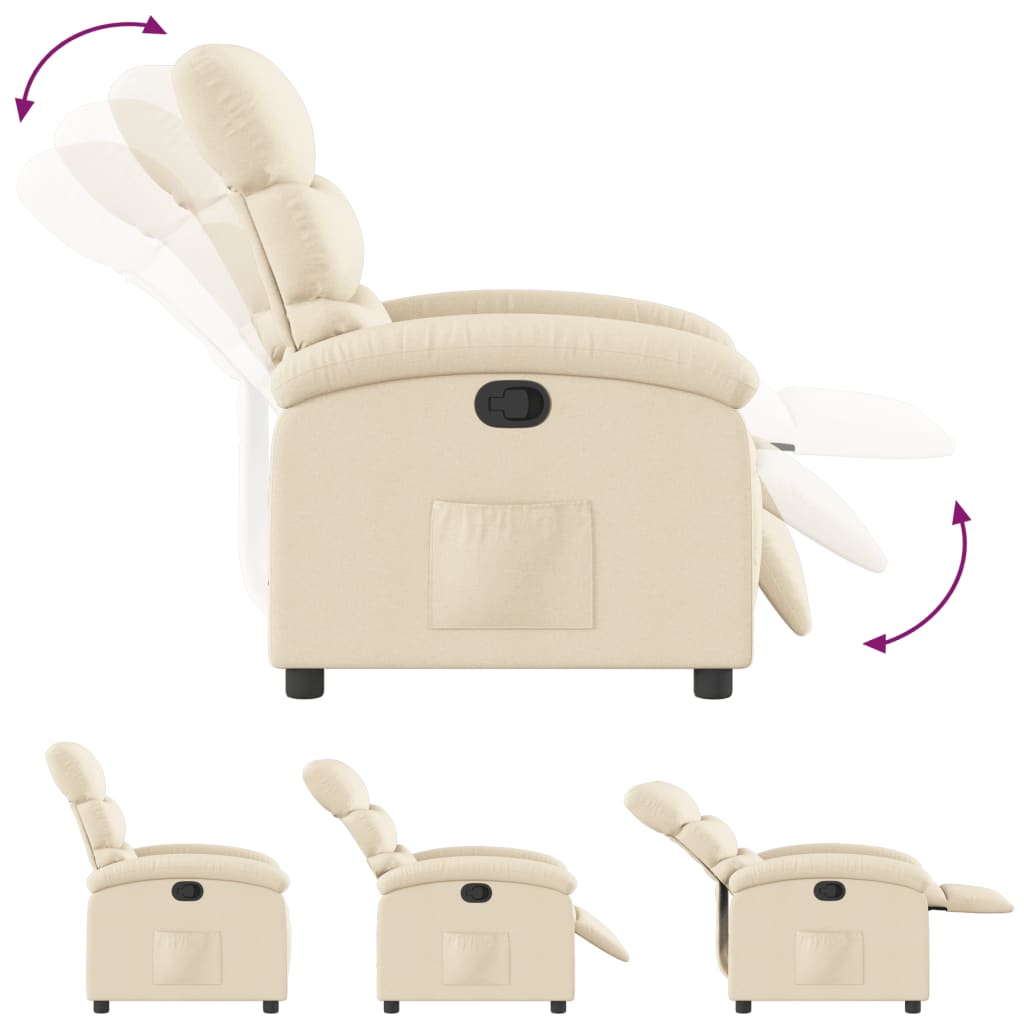 Poltrona reclinabile in Tessuto Crema | homemem39