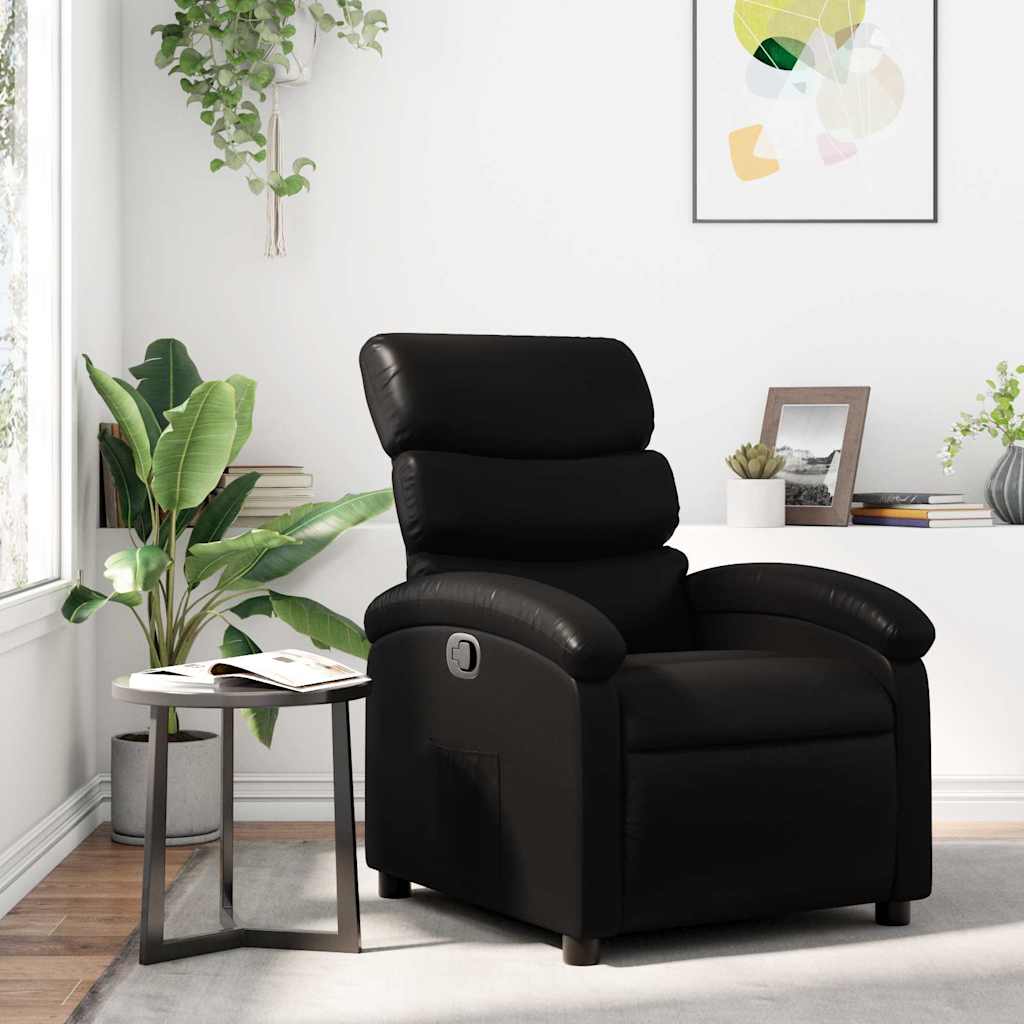 Poltrona reclinabile in Similpelle Nera | homemem39