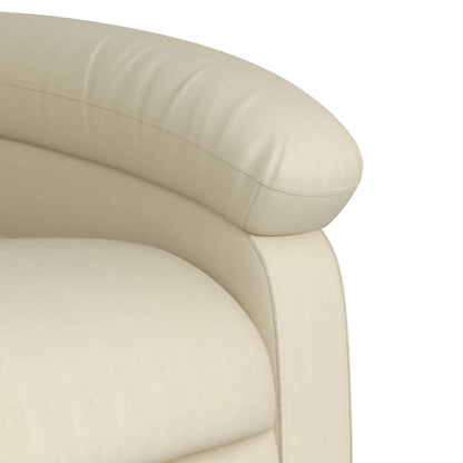 Poltrona reclinabile massaggiante in Similpelle Crema | homemem39