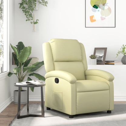 Poltrona reclinabile in Vera Pelle Crema | homemem39