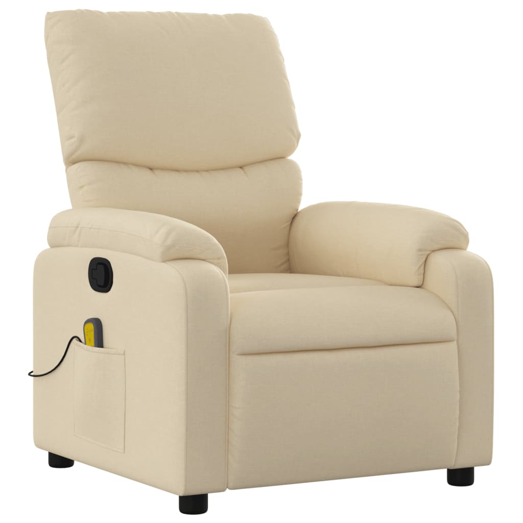 Poltrona reclinabile massaggiante in Tessuto Crema | homemem39
