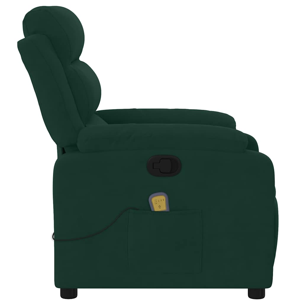Poltrona reclinabile massaggiante in Velluto Verde Scuro | homemem39