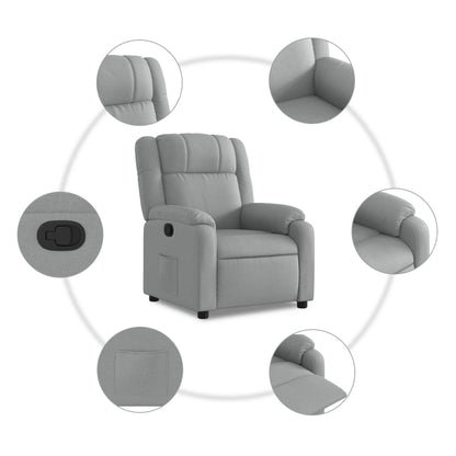 Poltrona reclinabile in Tessuto Grigio Chiaro | homemem39