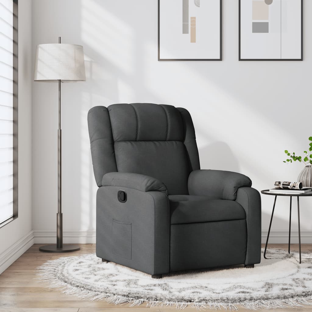 Poltrona reclinabile in Tessuto Grigio Scuro | homemem39