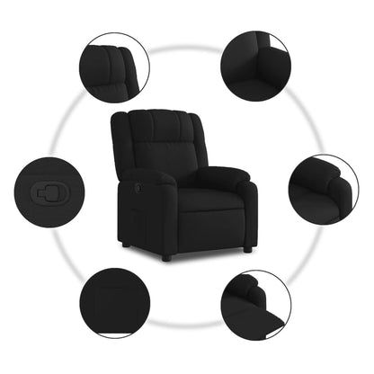Poltrona reclinabile in Tessuto Nero | homemem39