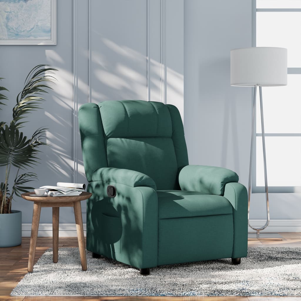 Poltrona reclinabile in Tessuto Verde Scuro | homemem39