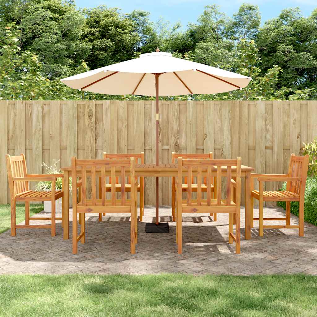 Set da Pranzo da Giardino 7 pz in Legno Massello di Acacia | homemem39