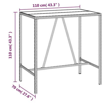 Set Bar da Giardino 5 pz con Cuscini in Polyrattan Grigio