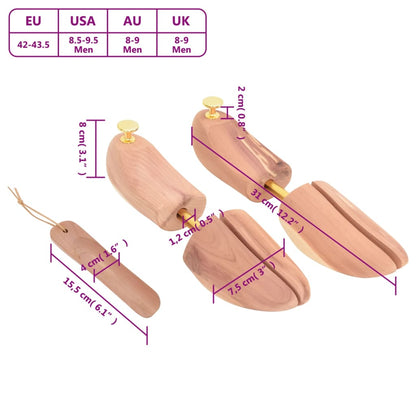 Allarga Scarpe con Calzascarpe EU 42-43,5 Legno Massello Cedro