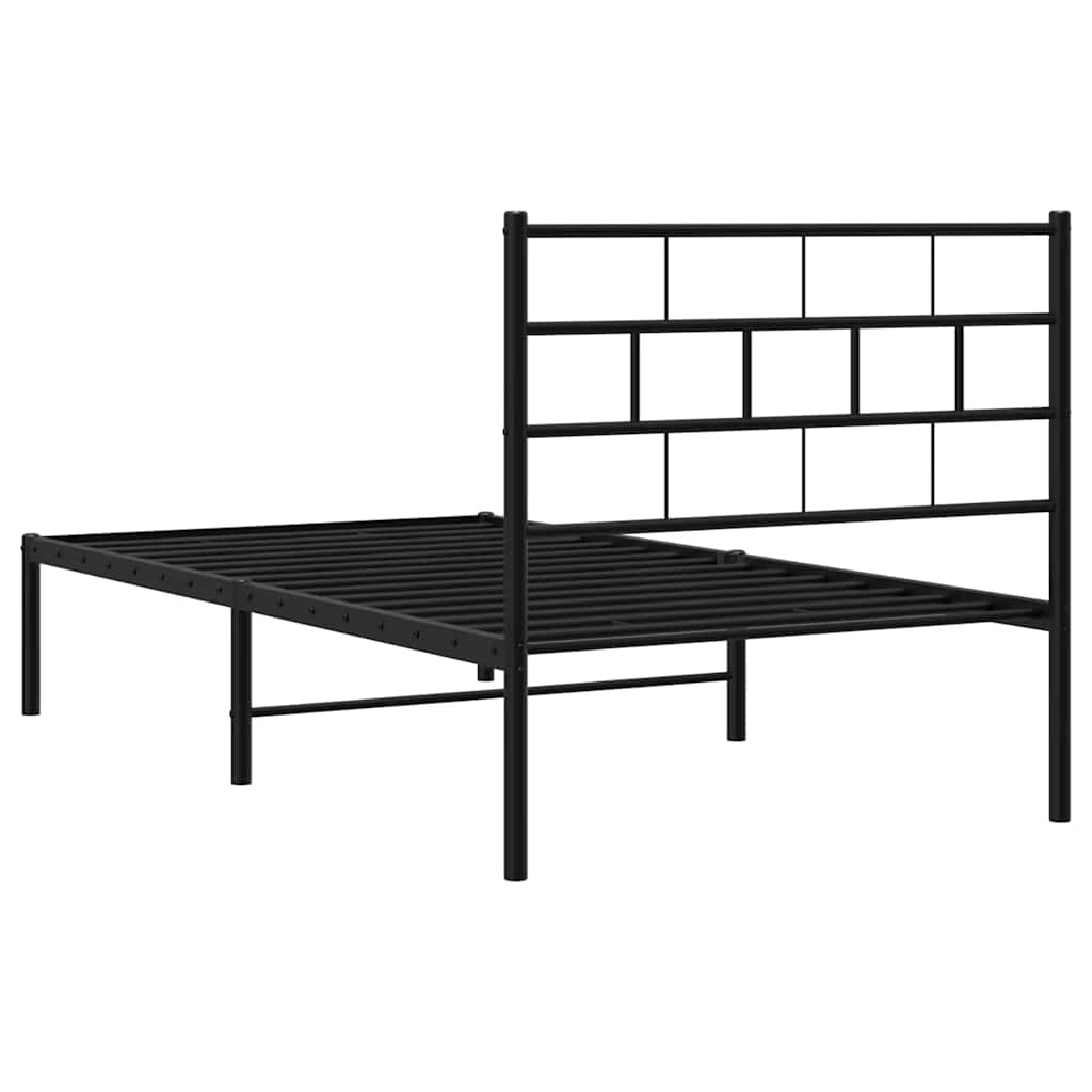 Giroletto con Testiera in Metallo Nero 100x190 cm | homemem39