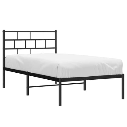 Giroletto con Testiera Metallo Nero 100x200 cm | homemem39