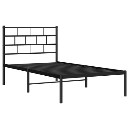 Giroletto con Testiera Metallo Nero 100x200 cm