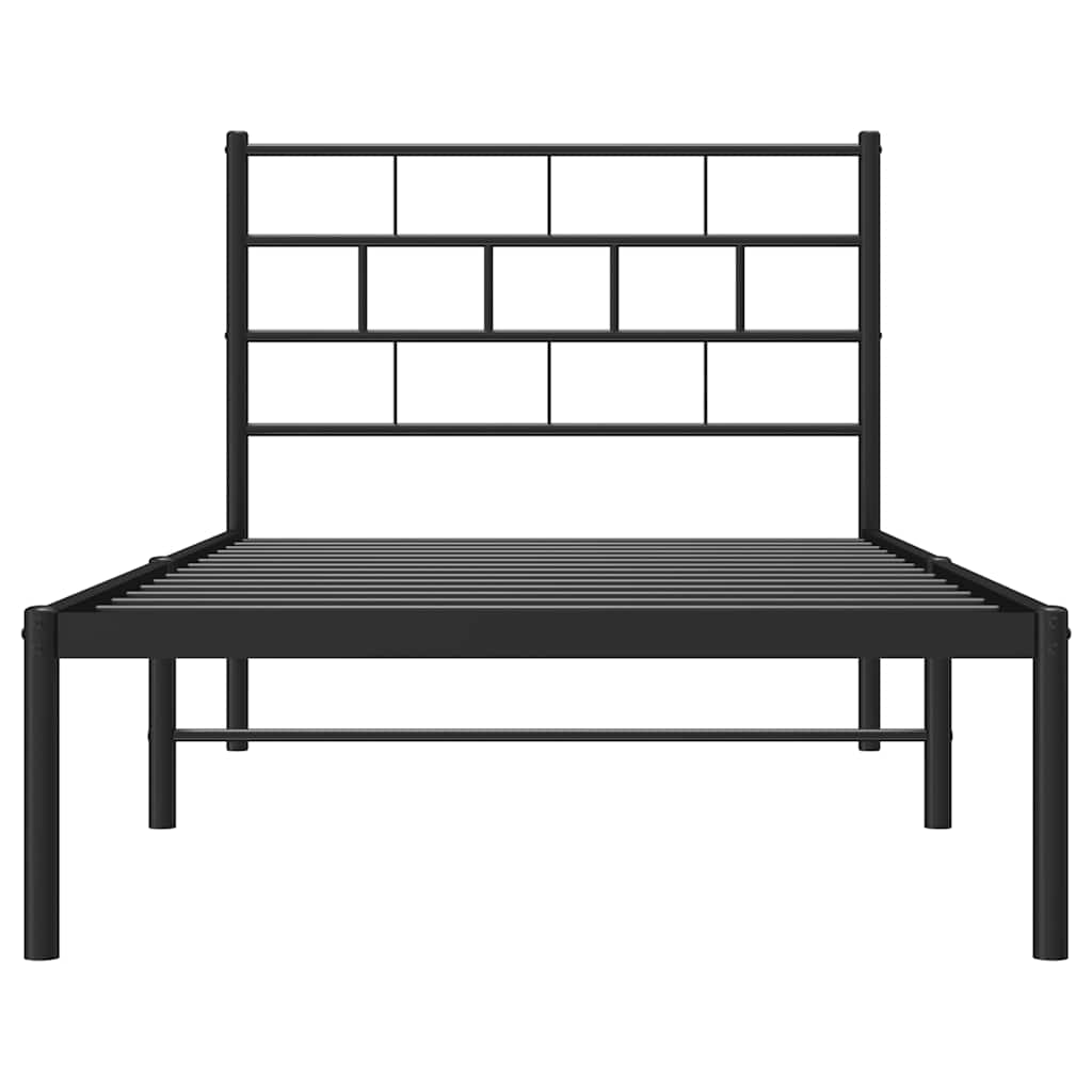 Giroletto con Testiera Metallo Nero 100x200 cm | homemem39