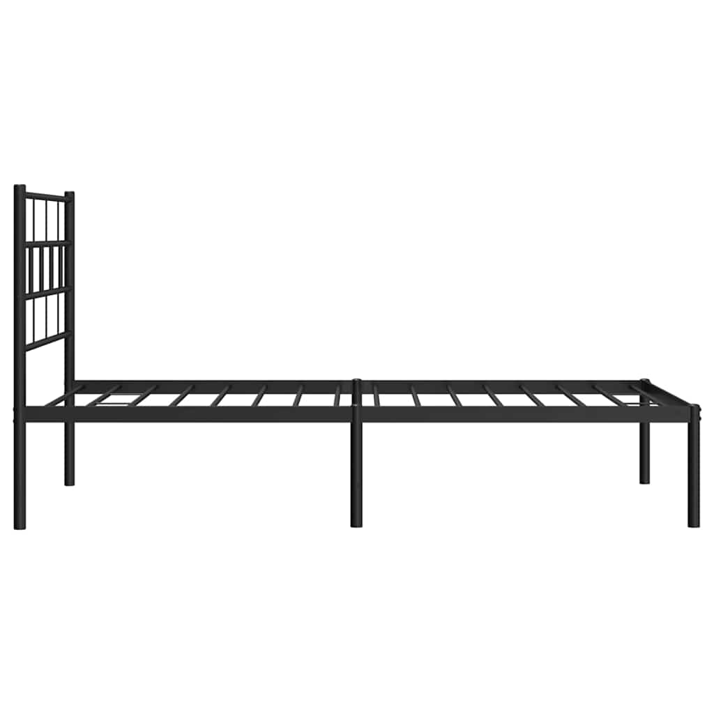 Giroletto con Testiera Metallo Nero 100x200 cm