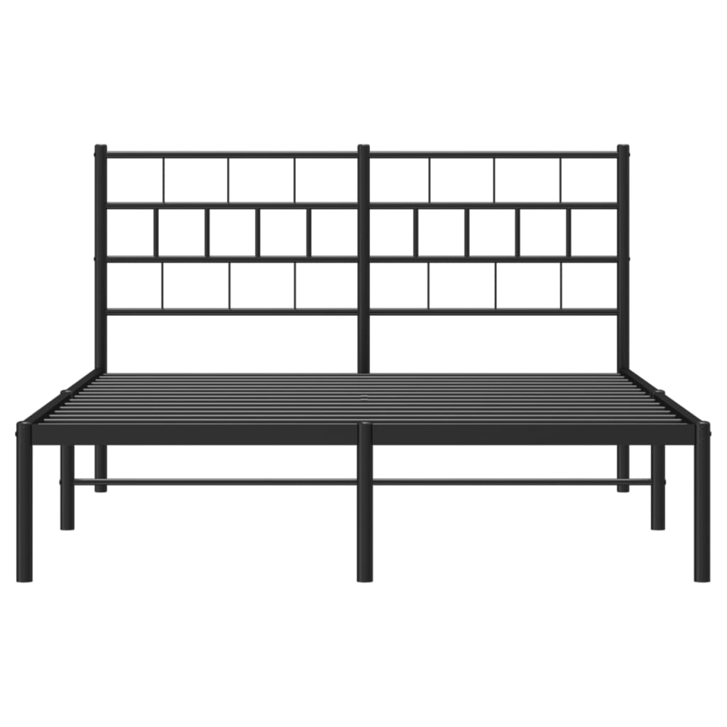 Giroletto con Testiera in Metallo Nero 120x200 cm | homemem39