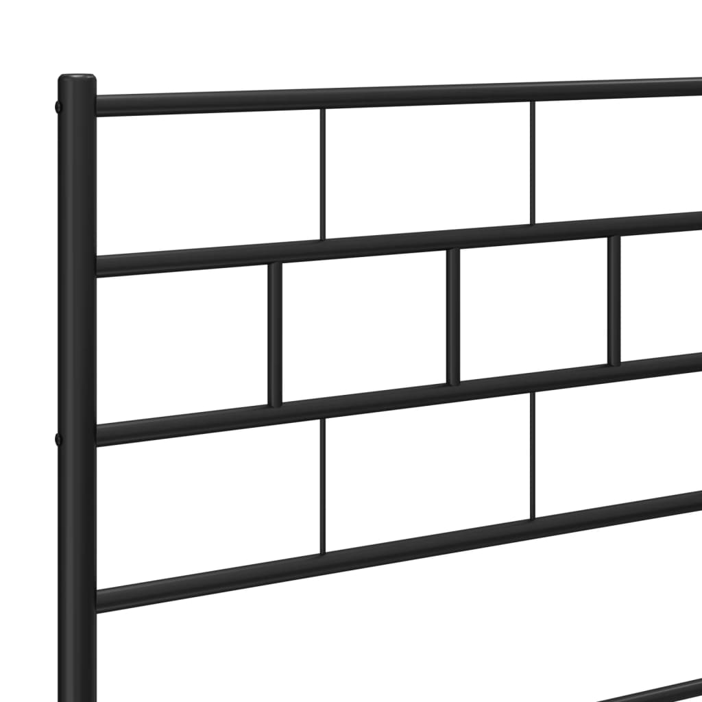Giroletto con Testiera in Metallo Nero 120x200 cm | homemem39