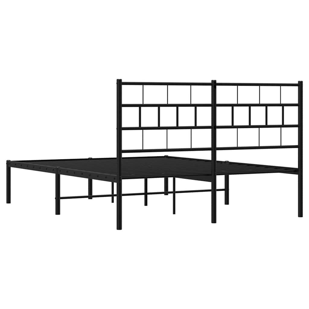 Giroletto con Testiera in Metallo Nero 150x200 cm | homemem39