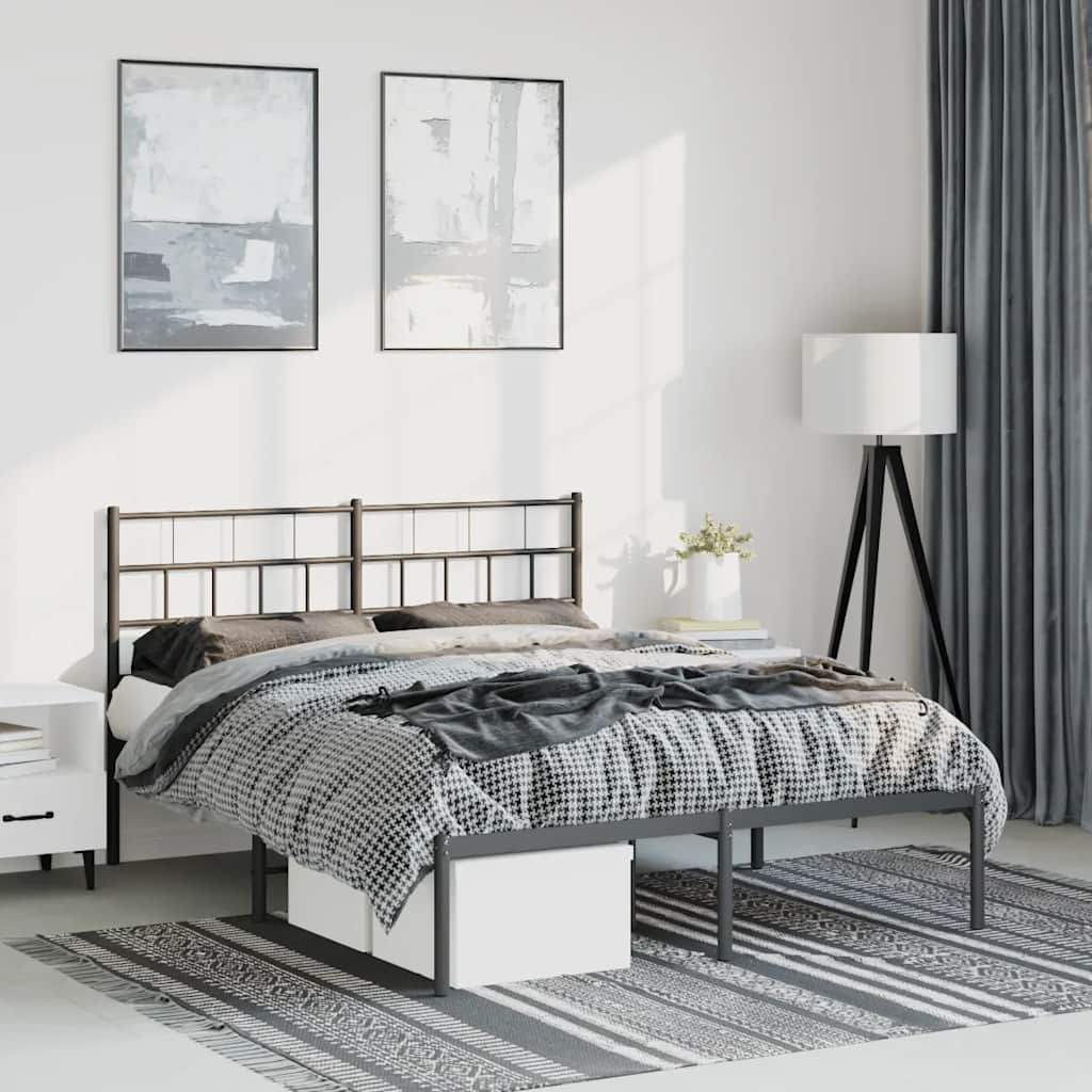 Giroletto con Testiera in Metallo Nero 150x200 cm | homemem39