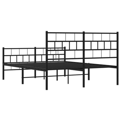 Giroletto con Testiera e Pediera Metallo Nero 140x190 cm | homemem39