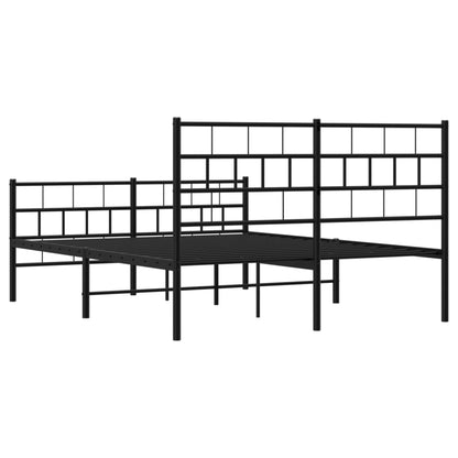 Giroletto con Testiera e Pediera Metallo Nero 140x200 cm | homemem39