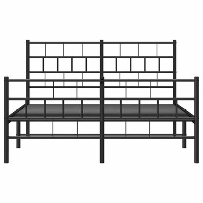 Giroletto con Testiera e Pediera Metallo Nero 150x200 cm