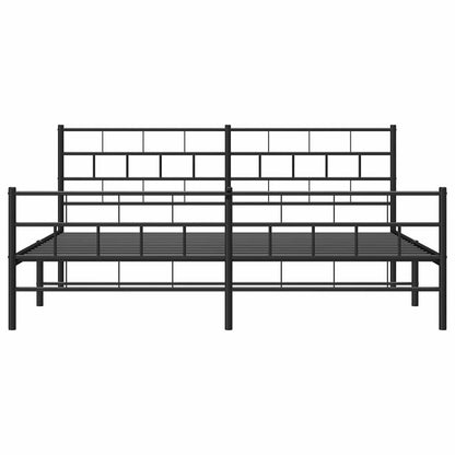 Giroletto con Testiera e Pediera Metallo Nero 183x213 cm