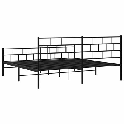 Giroletto con Testiera e Pediera Metallo Nero 193x203 cm | homemem39