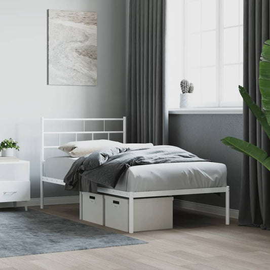 Giroletto con Testiera Metallo Bianco 80x200 cm | homemem39