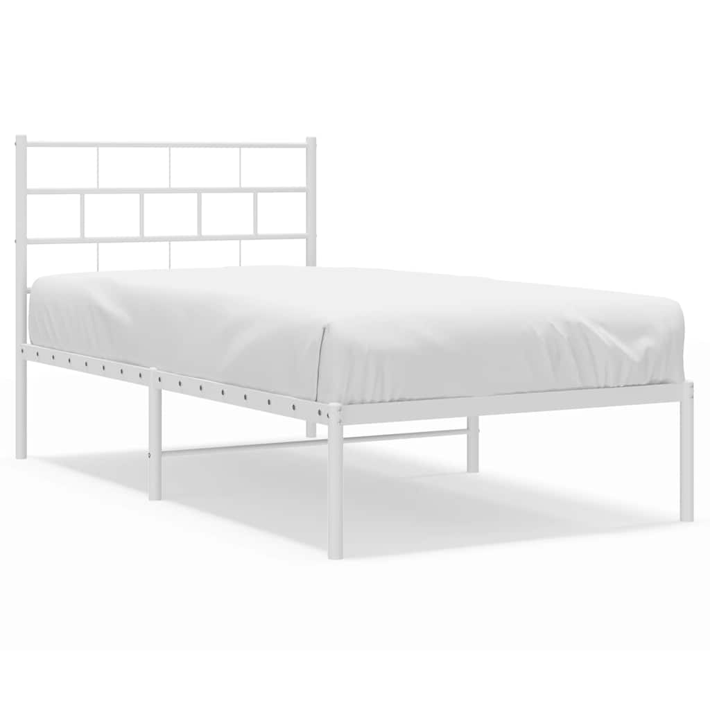 Giroletto con Testiera Metallo Bianco 100x190 cm | homemem39