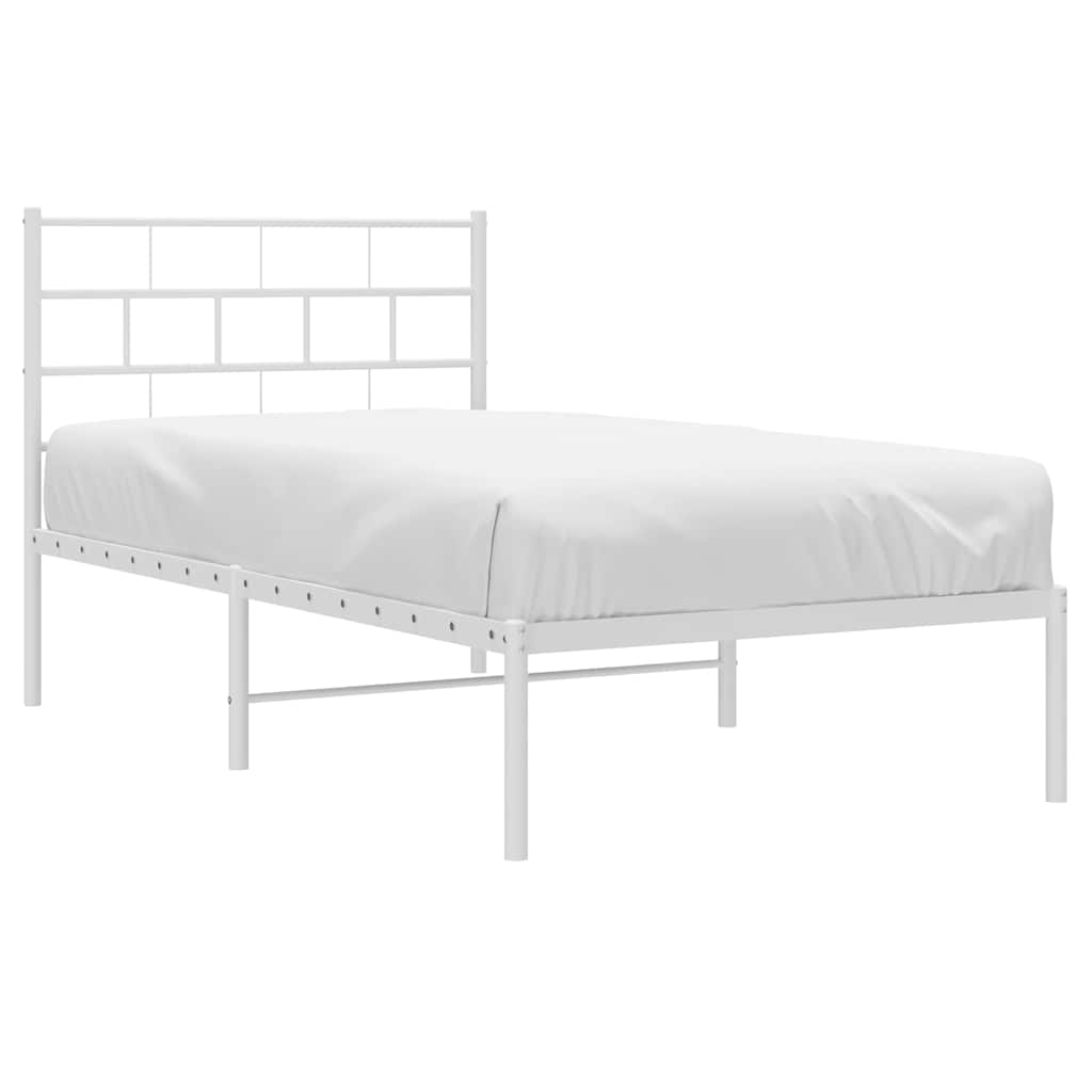 Giroletto con Testiera Metallo Bianco 100x190 cm | homemem39