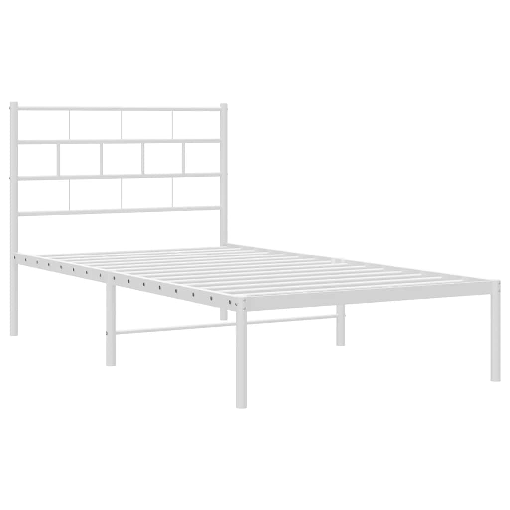 Giroletto con Testiera Metallo Bianco 100x190 cm | homemem39