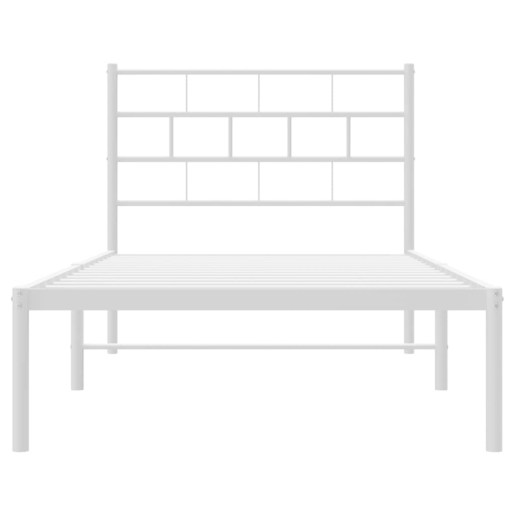 Giroletto con Testiera Metallo Bianco 100x190 cm | homemem39