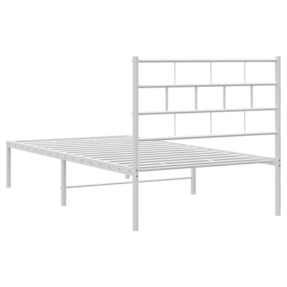 Giroletto con Testiera Metallo Bianco 100x190 cm | homemem39