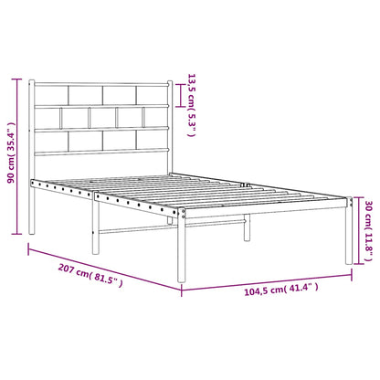 Giroletto con Testiera Metallo Bianco 100x200 cm | homemem39
