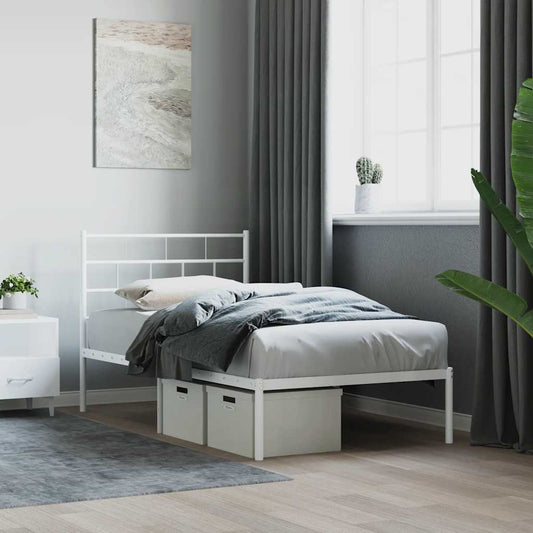 Giroletto con Testiera Metallo Bianco 107x203 cm | homemem39