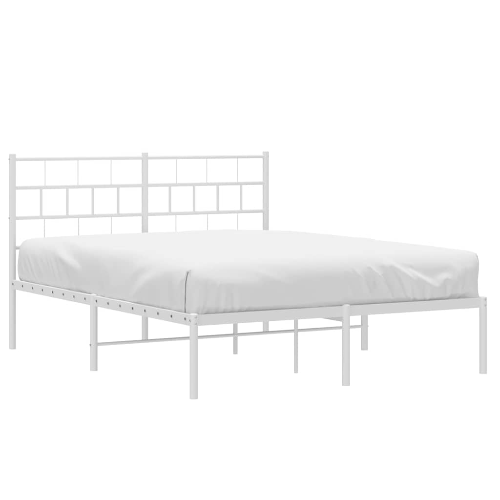 Giroletto con Testiera Metallo Bianco 150x200 cm | homemem39