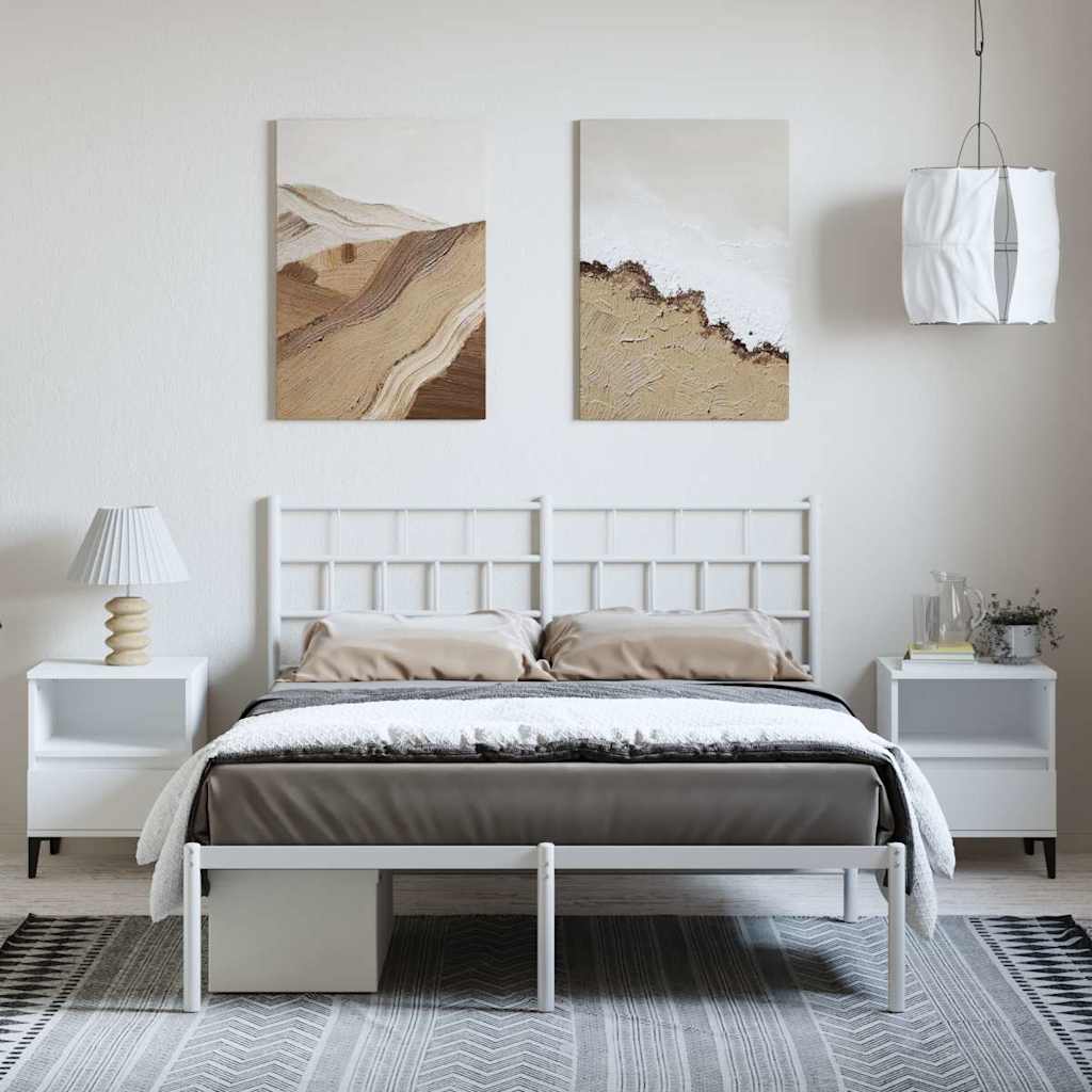 Giroletto con Testiera Metallo Bianco 150x200 cm