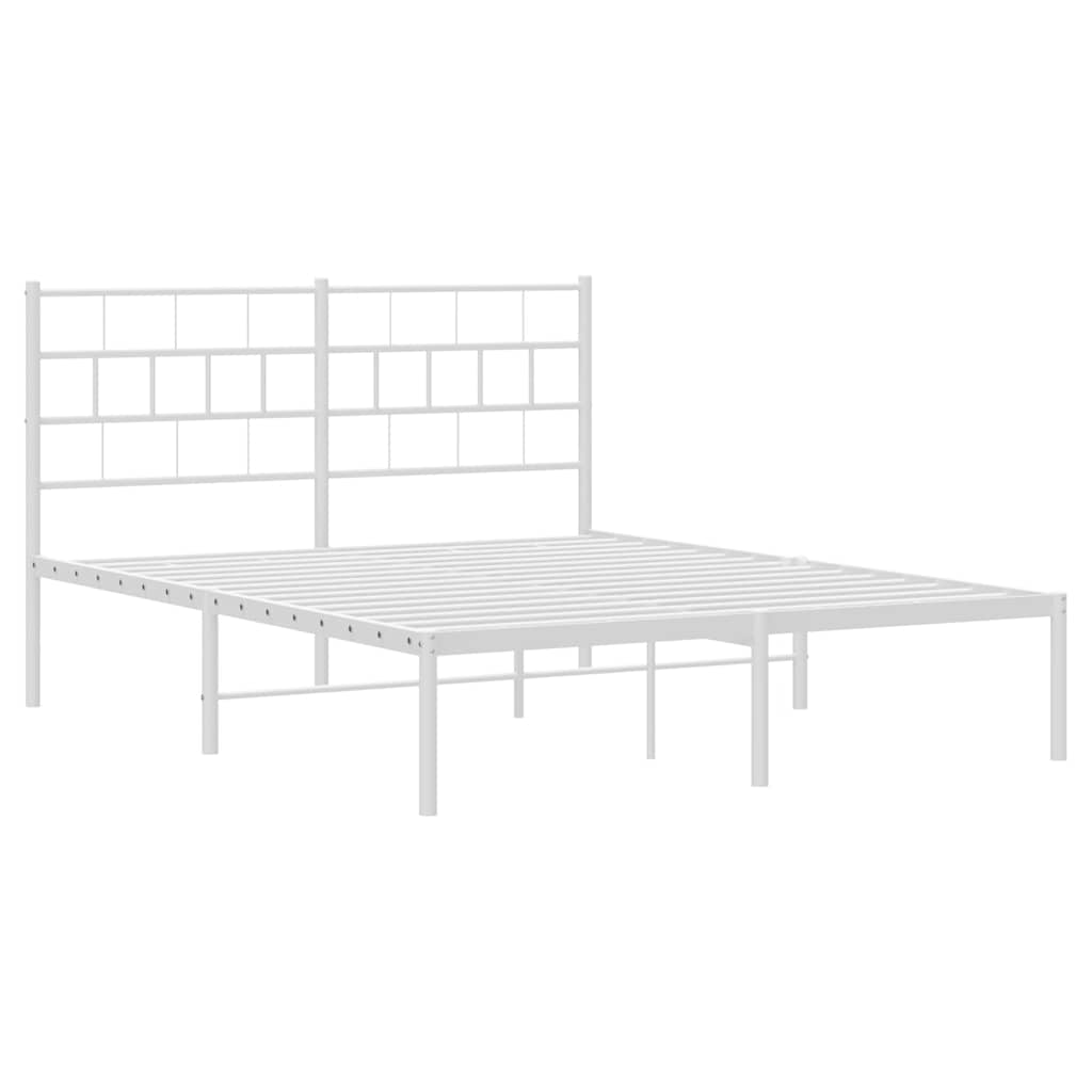 Giroletto con Testiera Metallo Bianco 150x200 cm | homemem39