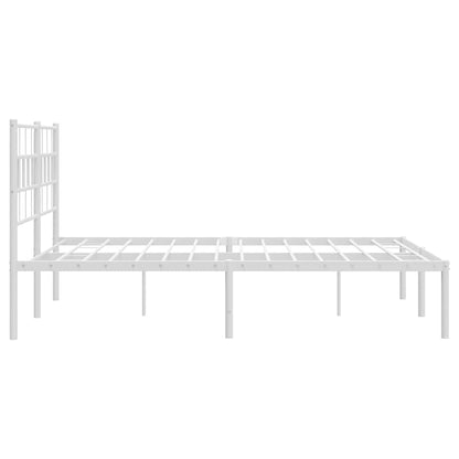 Giroletto con Testiera Metallo Bianco 150x200 cm
