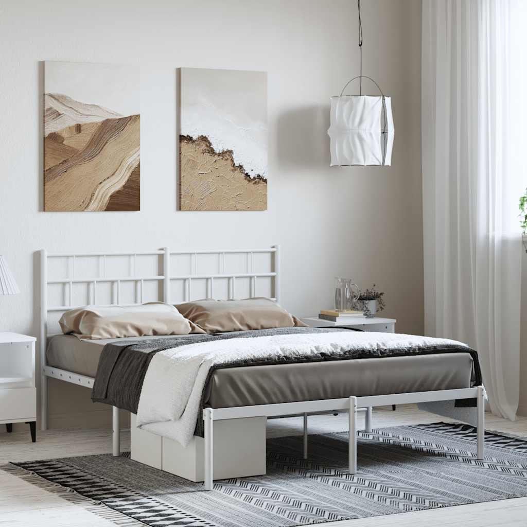 Giroletto con Testiera Metallo Bianco 150x200 cm | homemem39