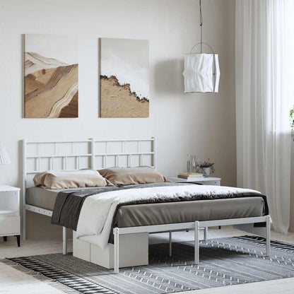 Giroletto con Testiera Metallo Bianco 150x200 cm | homemem39