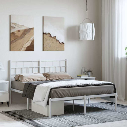 Giroletto con Testiera Metallo Bianco 150x200 cm