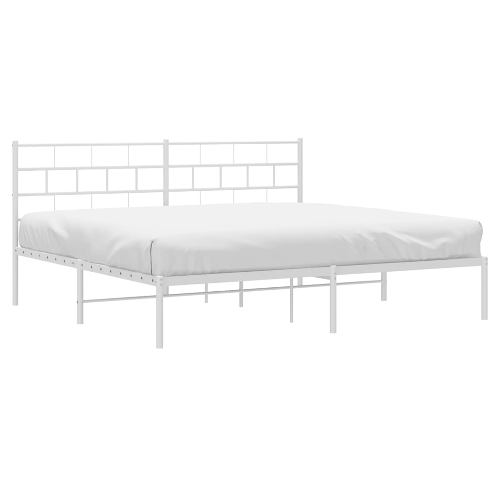 Giroletto con Testiera Metallo Bianco 180x200 cm | homemem39