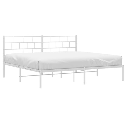 Giroletto con Testiera Metallo Bianco 180x200 cm | homemem39