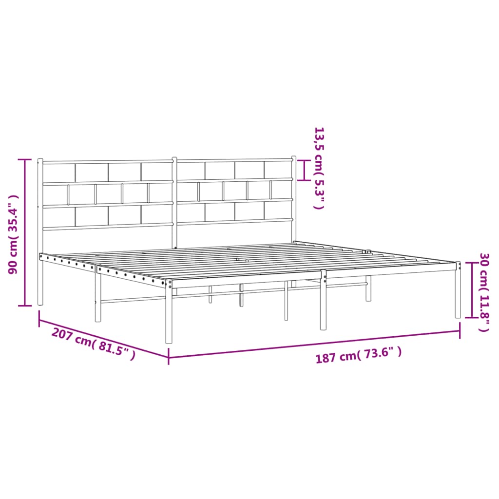 Giroletto con Testiera Metallo Bianco 180x200 cm | homemem39