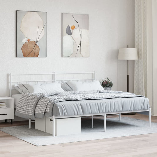 Giroletto con Testiera Metallo Bianco 180x200 cm | homemem39