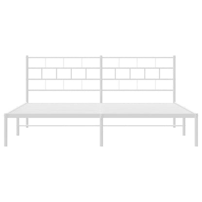 Giroletto con Testiera Metallo Bianco 193x203 cm - homemem39