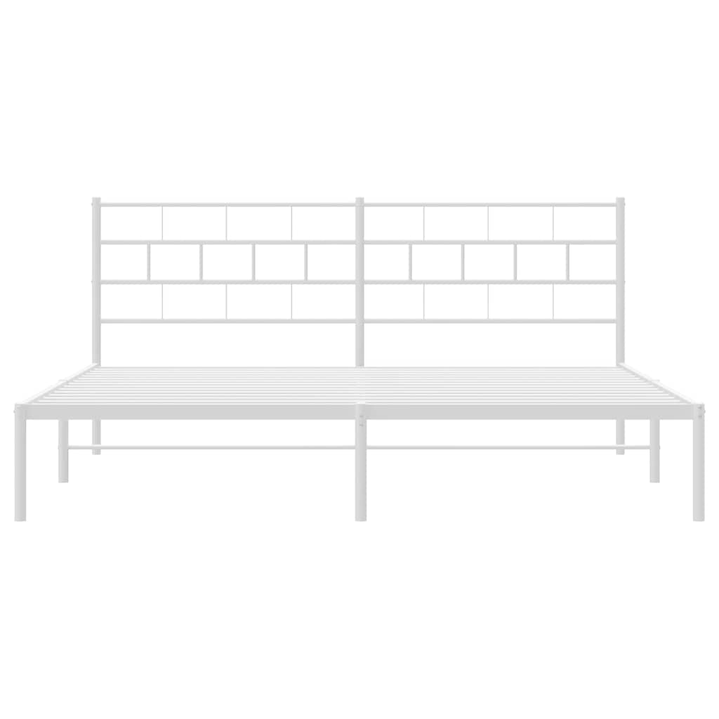 Giroletto con Testiera Metallo Bianco 193x203 cm
