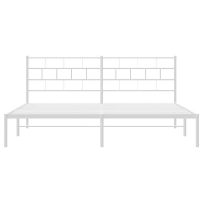 Giroletto con Testiera Metallo Bianco 193x203 cm
